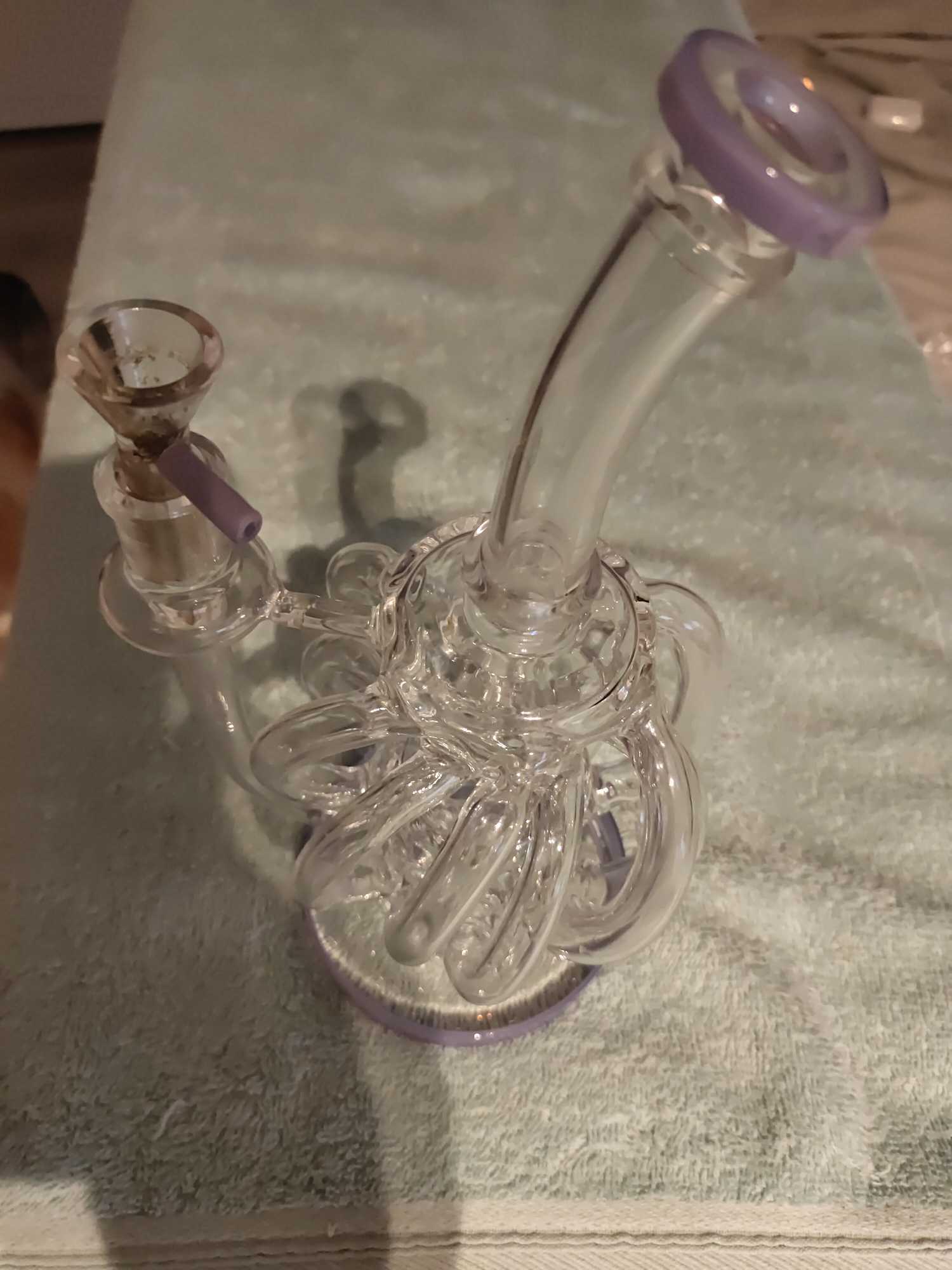 Best 12 Tubes Waterfall Glass Recycler Bongs Vortex Cyclone Dab Rigs  review 1