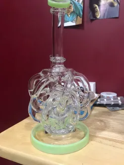 Best 12 Tubes Waterfall Glass Recycler Bongs Vortex Cyclone Dab Rigs  review deaat 01