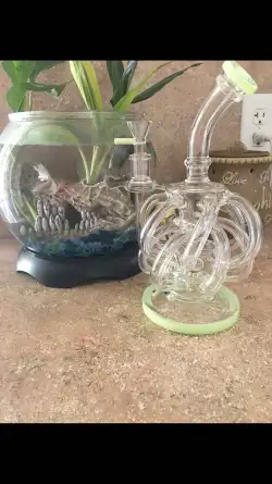 Best 12 Tubes Waterfall Glass Recycler Bongs Vortex Cyclone Dab Rigs  review lajie