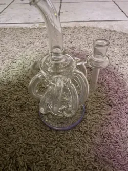 Best 12 Tubes Waterfall Glass Recycler Bongs Vortex Cyclone Dab Rigs  review Carly 