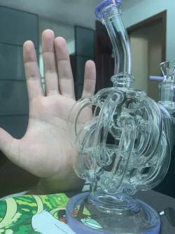 Best 12 Tubes Waterfall Glass Recycler Bongs Vortex Cyclone Dab Rigs  review santigoham