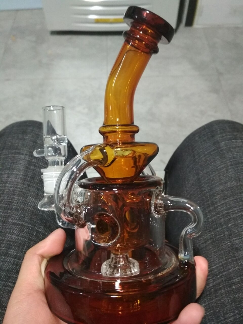 Best Tornado Klein Recycler Bongs Showerhead Perc Heady Glass Oil Dab Rigs review 0