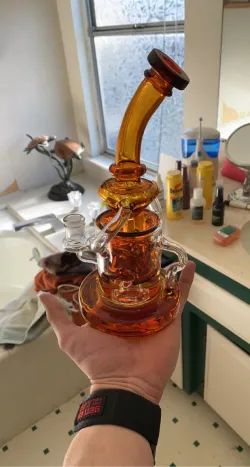 Best Tornado Klein Recycler Bongs Showerhead Perc Heady Glass Oil Dab Rigs review vj5_don