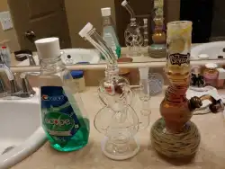 Cool Clear Glass Recycler Bong Inline Perc Water Pipe Dab Rig review Lakereed35