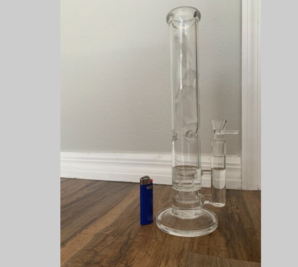 14 Inch Double Matrix Perc Clear Glass Tall Bong Straight Tube Water Pipe review 0