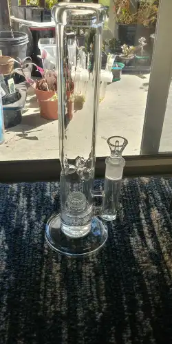 14 Inch Double Matrix Perc Clear Glass Tall Bong Straight Tube Water Pipe review J.J Luz