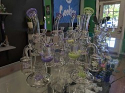 Best Double Recycler Bong Dab Rig Sprinkler-Propeller Perc Green Glass Water Pipe review Charles