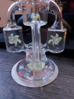 Best Double Recycler Bong Dab Rig Sprinkler-Propeller Perc Green Glass Water Pipe review Danny Reed