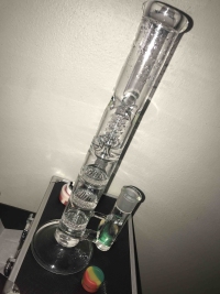 12 Inch Cheap Straight Tube Clear Bongs Triple Honeycomb Perc Glass Water Pipes review 0