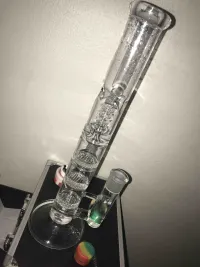 12 Inch Cheap Straight Tube Clear Bongs Triple Honeycomb Perc Glass Water Pipes review 0