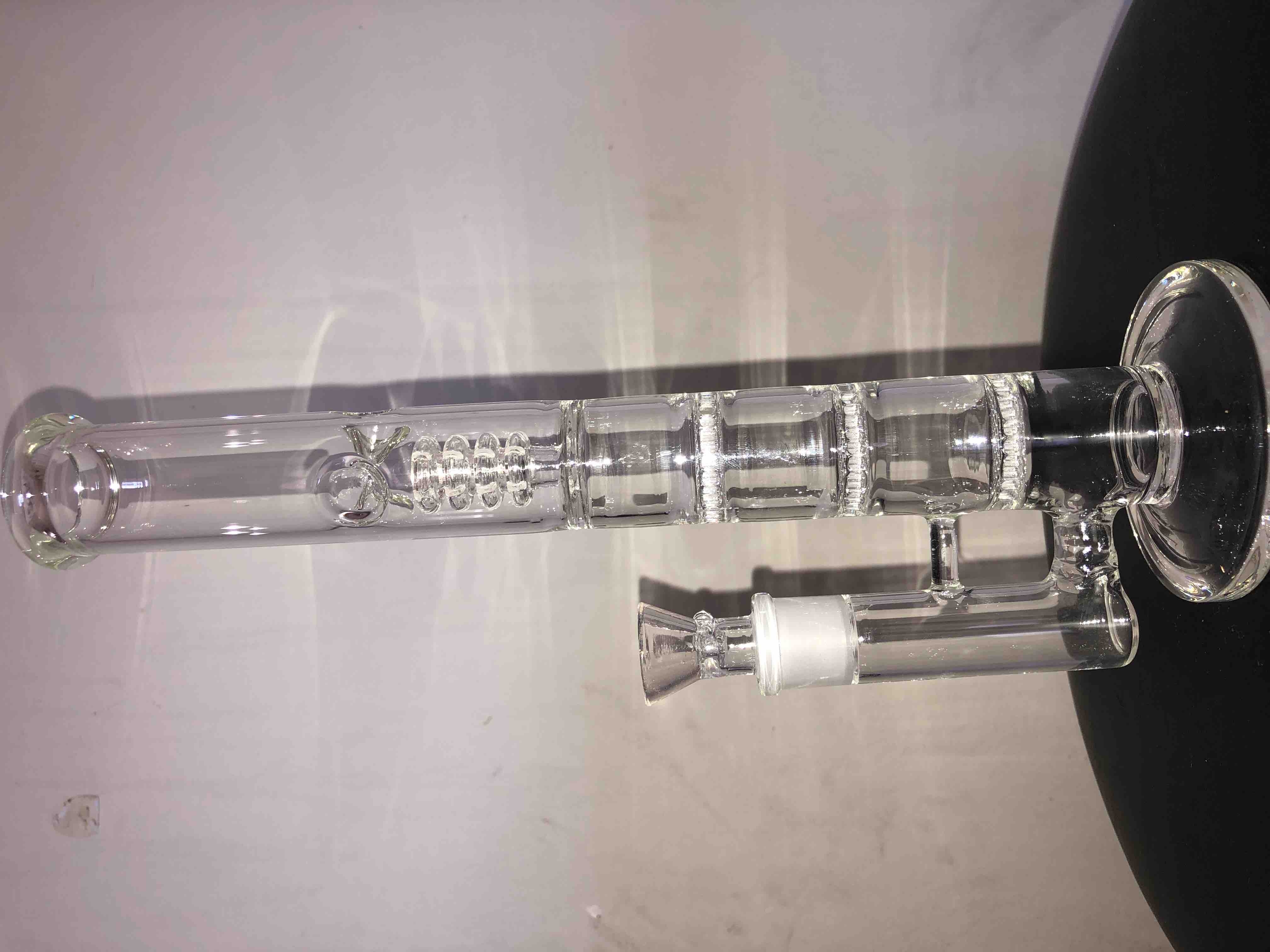 12 Inch Cheap Straight Tube Clear Bongs Triple Honeycomb Perc Glass Water Pipes review 1