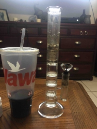 12 Inch Cheap Straight Tube Clear Bongs Triple Honeycomb Perc Glass Water Pipes review 0