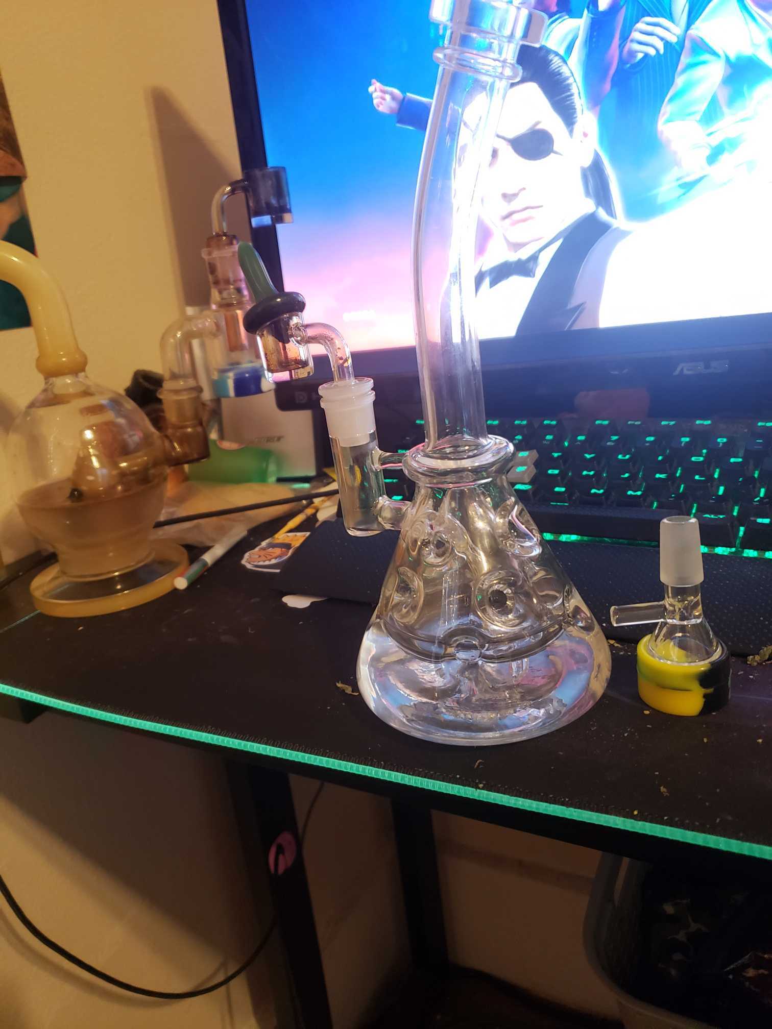 10 Inch Faberge Egg Swiss Perc Clear Glass Beaker Bongs Showerhead Best Small Mini Dab Rigs review 0