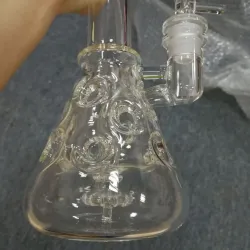 10 Inch Faberge Egg Swiss Perc Clear Glass Beaker Bongs Showerhead Best Small Mini Dab Rigs review Kella 01