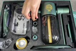 15 Inch Green Best Big Gravity Bong 360 Degree Rotating Hookah Aluminum & Glass Water Pipe review Jose Ponce