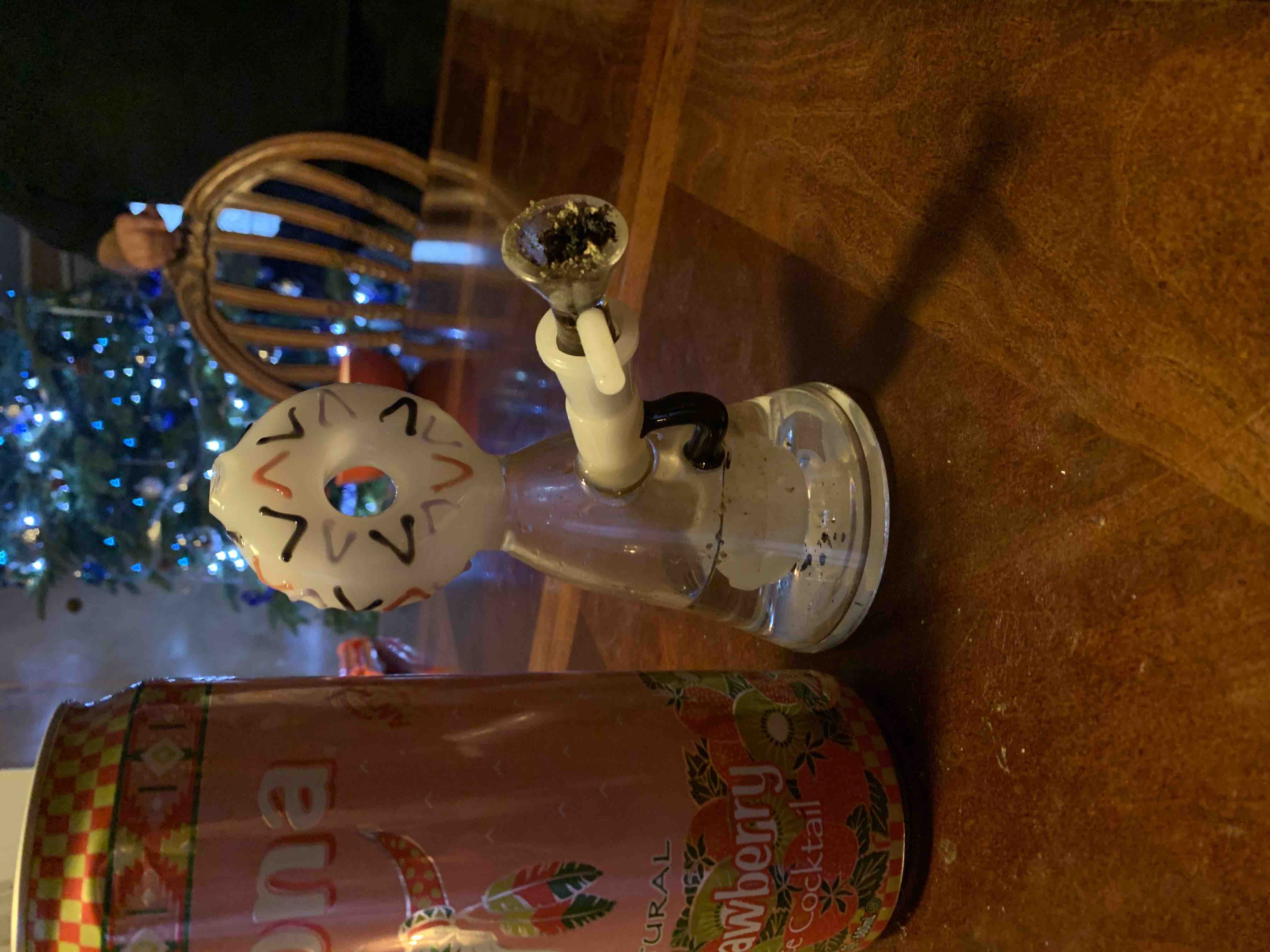 Cheap Glass Bubbler Beaker Bong Portable Dab Rig Donut Water Pipe W/ Showerhead Perc review 0