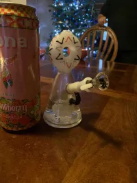 Cheap Glass Bubbler Beaker Bong Portable Dab Rig Donut Water Pipe W/ Showerhead Perc review 0