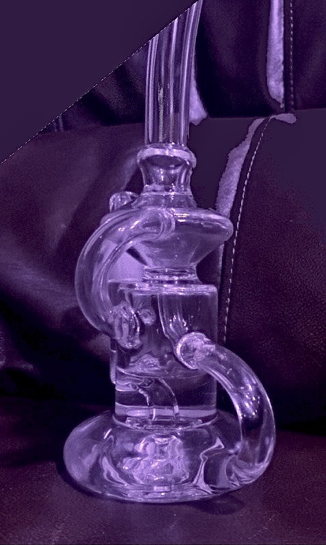 8 Inch Cheap Klein Recycler Dab Rig Clear Glass Bong Water Pipe review jcath