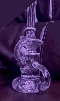 8 Inch Cheap Klein Recycler Dab Rig Clear Glass Bong Water Pipe review 0