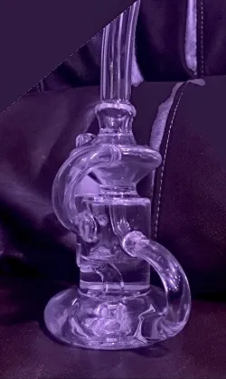 8 Inch Cheap Klein Recycler Dab Rig Clear Glass Bong Water Pipe review jcath