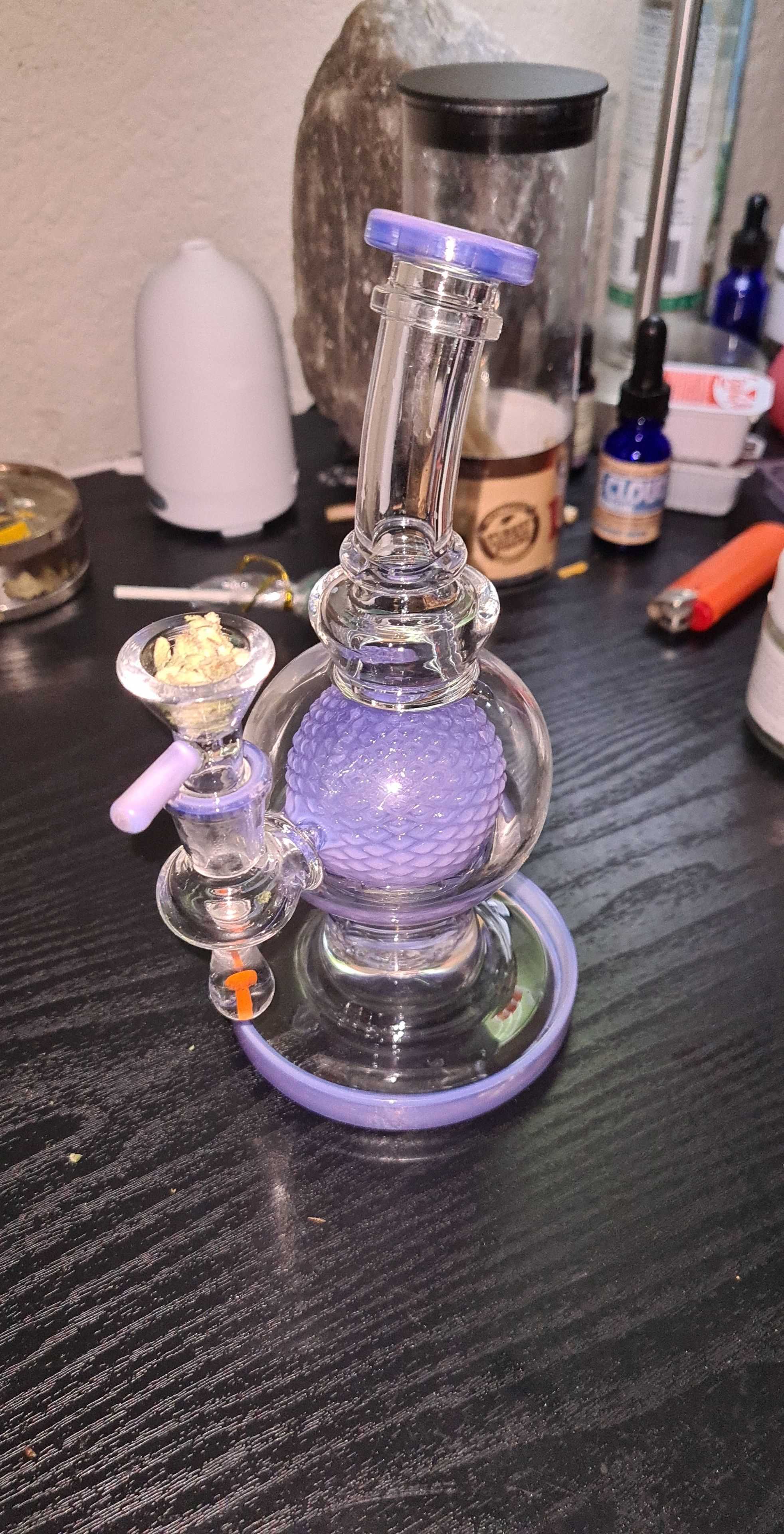 8 Inch Green Best Bong Showerhead Perc Small Dab Rig Portable Heady Glass Water Pipe review 0