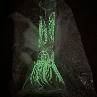 Glow in the Dark Jellyfish Beaker Bong Clear Glass Animal Dab Rigs W/ Ice Catcher review 0