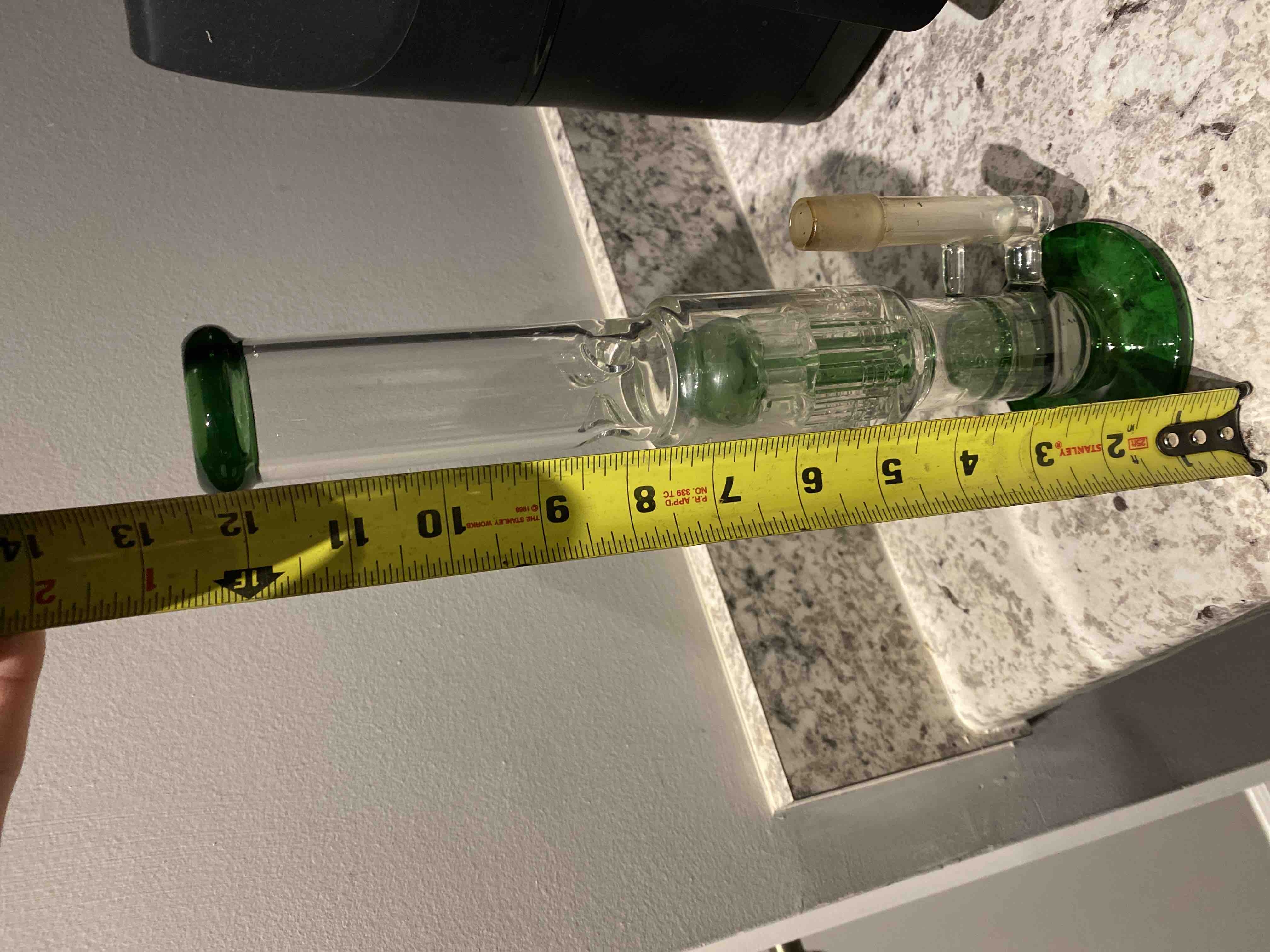 12 Inch Cheap Bong Blue Glass Straight Water Pipe 8 Arms Tree Honeycomb Perc Dab Rig review 0