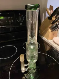 12 Inch Cheap Bong Blue Glass Straight Water Pipe 8 Arms Tree Honeycomb Perc Dab Rig review 1