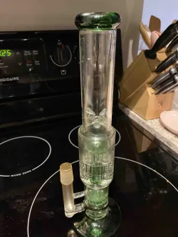 12 Inch Cheap Bong Blue Glass Straight Water Pipe 8 Arms Tree Honeycomb Perc Dab Rig review Jeff Brucr 02