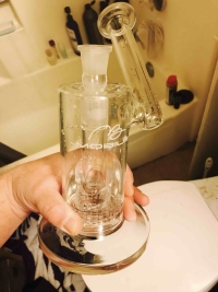 Best Cheap Mobius Sidecar Bubbler Bongs Clear Glass Matrix Perc Oil Dab Rigs review 0