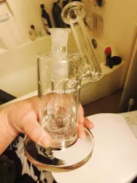 Best Cheap Mobius Sidecar Bubbler Bongs Clear Glass Matrix Perc Oil Dab Rigs review 0