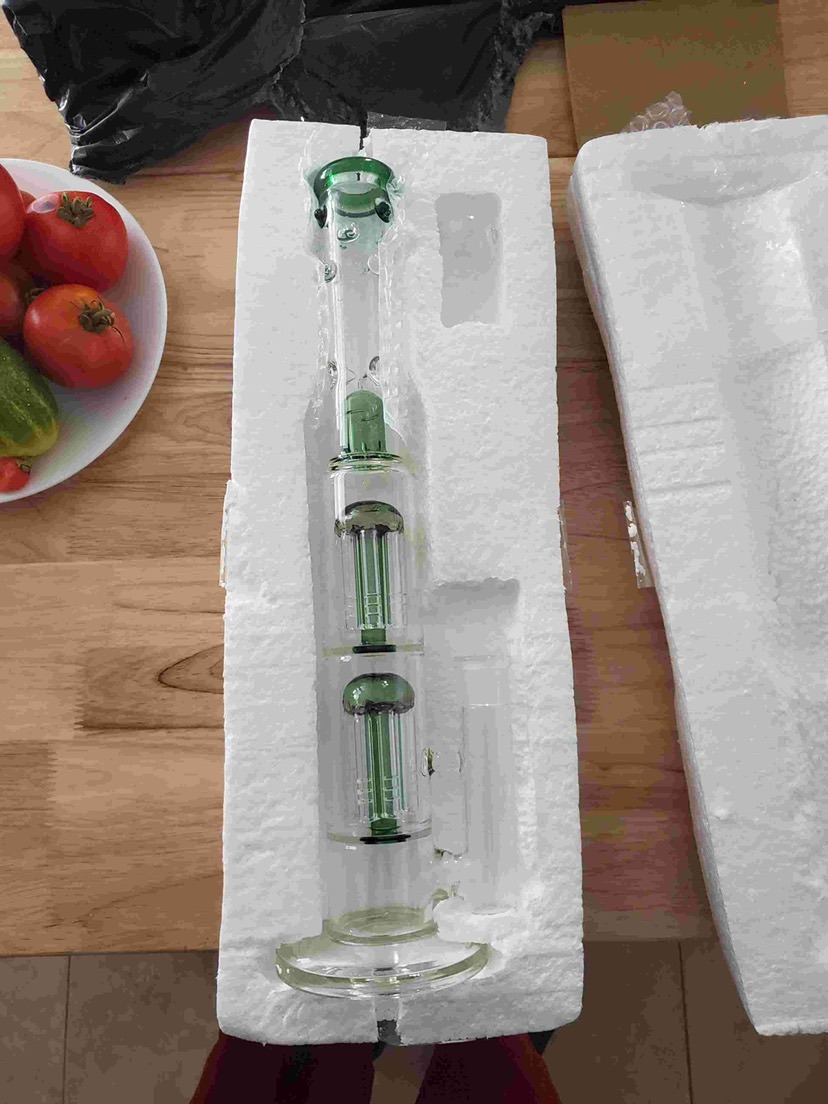 15 Inch Double 8 Arms tree Perc Big Bong Thick Glass Straight Water Pipe review joelucenti