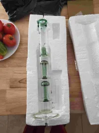 15 Inch Double 8 Arms tree Perc Big Bong Thick Glass Straight Water Pipe review 0