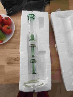 15 Inch Double 8 Arms tree Perc Big Bong Thick Glass Straight Water Pipe review joelucenti