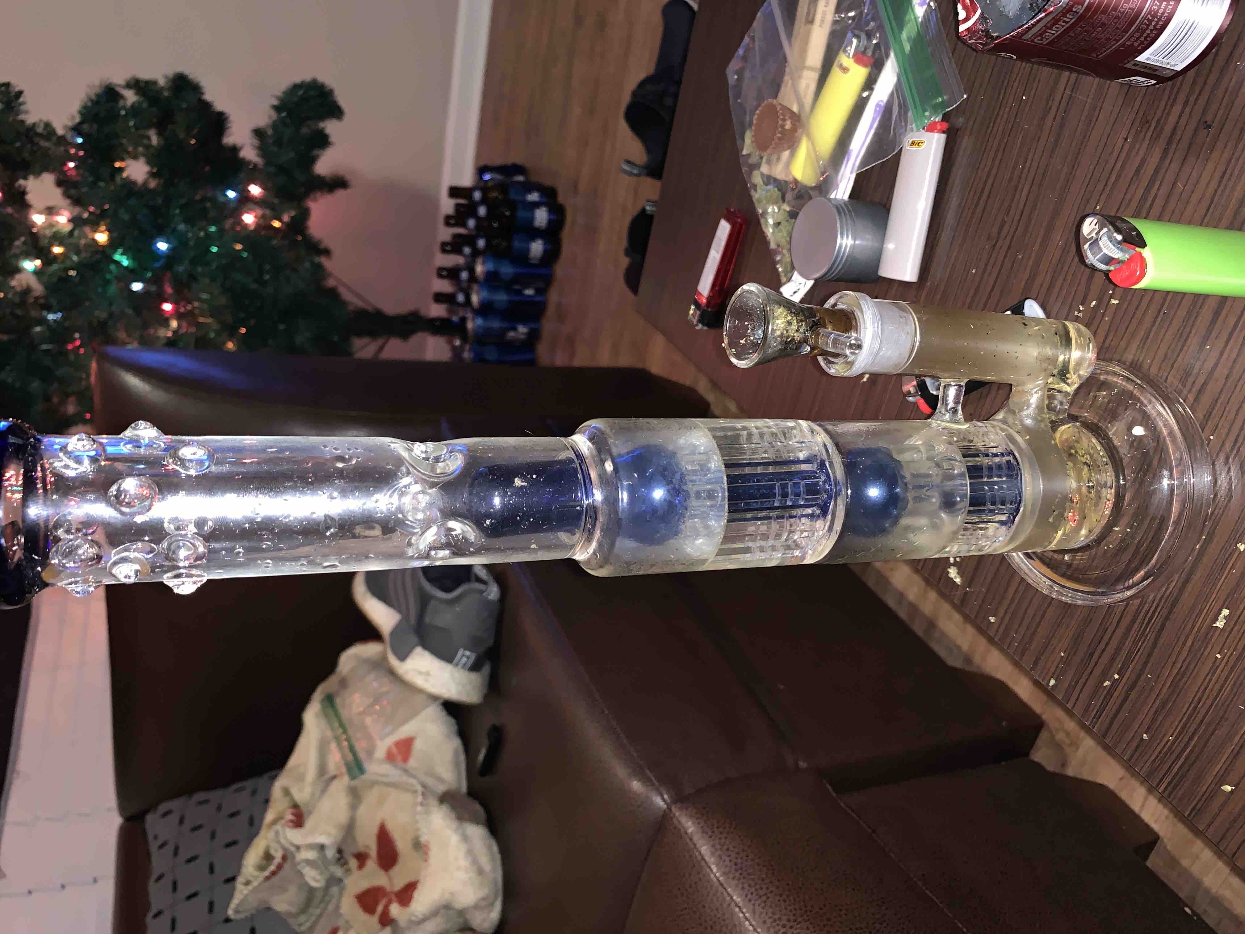 15 Inch Double 8 Arms tree Perc Big Bong Thick Glass Straight Water Pipe review grant.