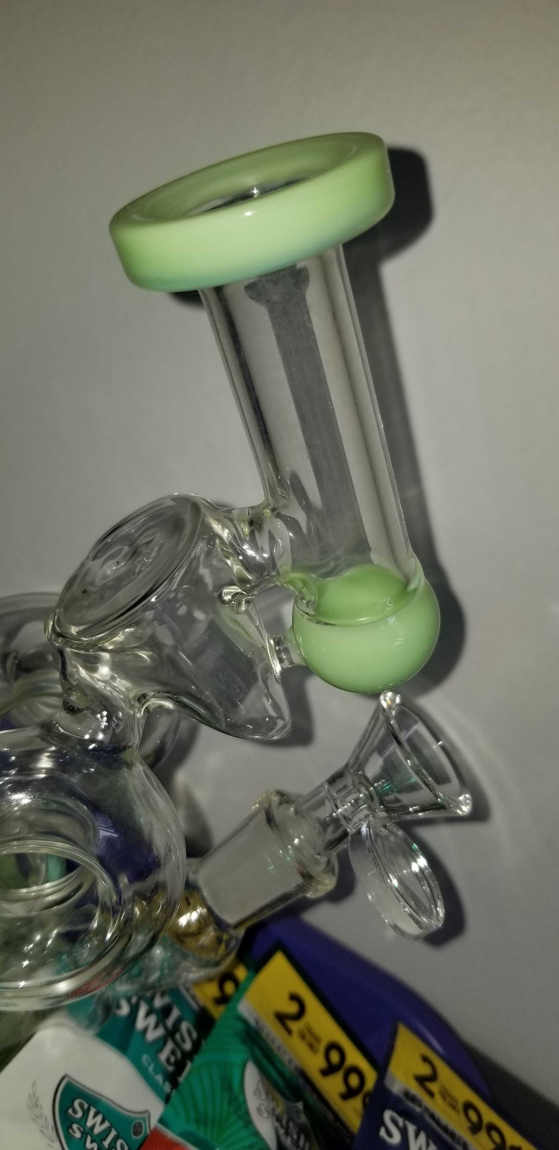 8 Inch Glass Beaker Bong Recycler Dab Rig Sidecar Bubbler Donut Showerhead Perc Water Pipe review 3