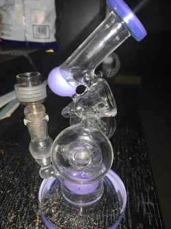 8 Inch Glass Beaker Bong Recycler Dab Rig Sidecar Bubbler Donut Showerhead Perc Water Pipe review itsdirt__