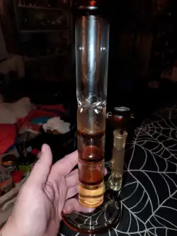 10 Inch Straight Cheap Bong Triple Honeycomb Perc Dab Rig Green Blue Glass Water Pipe review Codie Harrison_150684