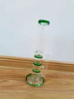 10 Inch Straight Cheap Bong Triple Honeycomb Perc Dab Rig Green Blue Glass Water Pipe review ballre