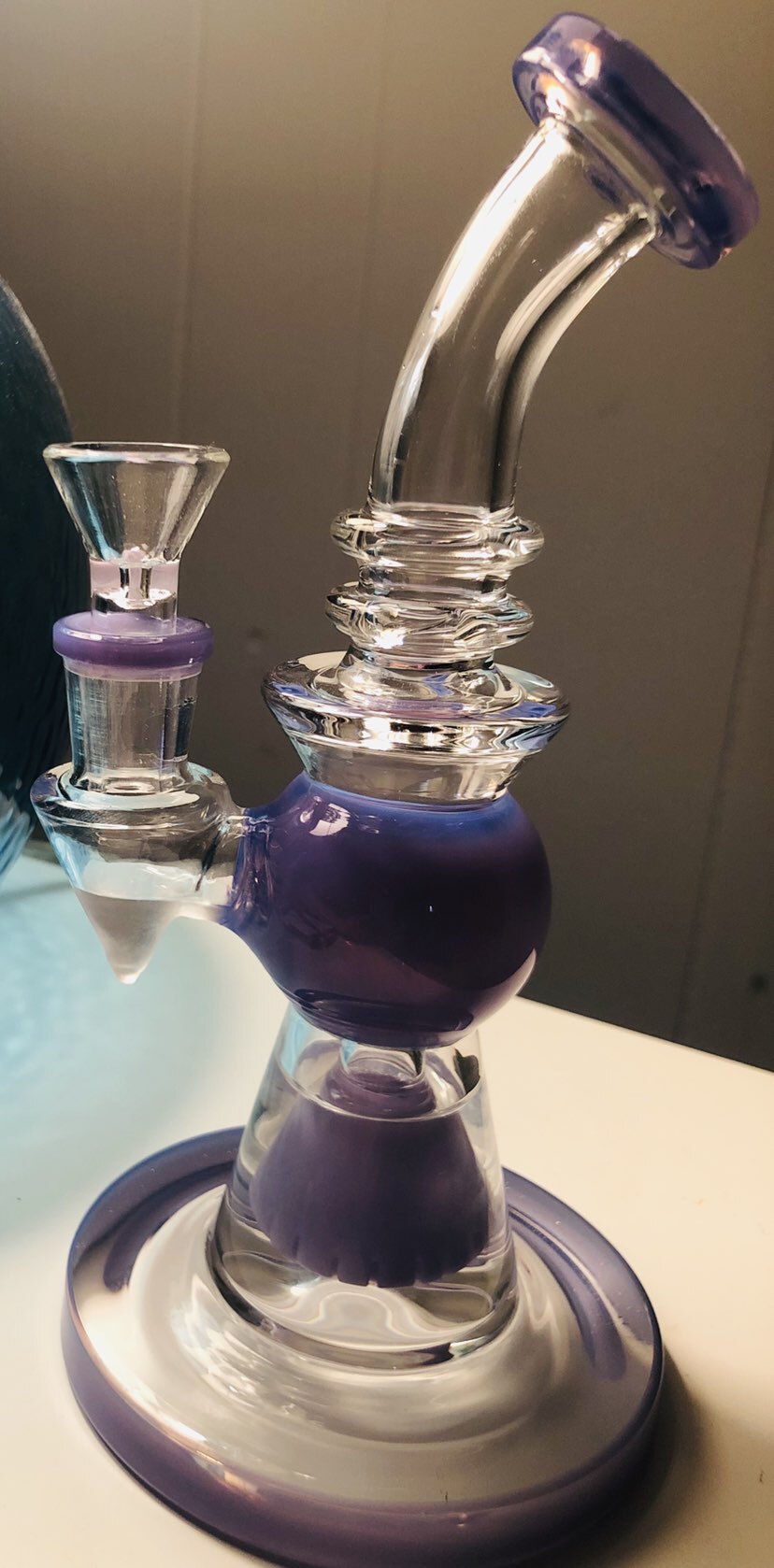 8 Inch Heady Glass Bong Little Beaker Dab Rig Showerhead Perc Water Pipe review 0