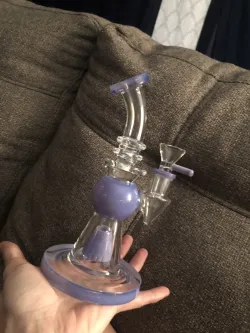 8 Inch Heady Glass Bong Little Beaker Dab Rig Showerhead Perc Water Pipe review Brooke Fassnacht 02