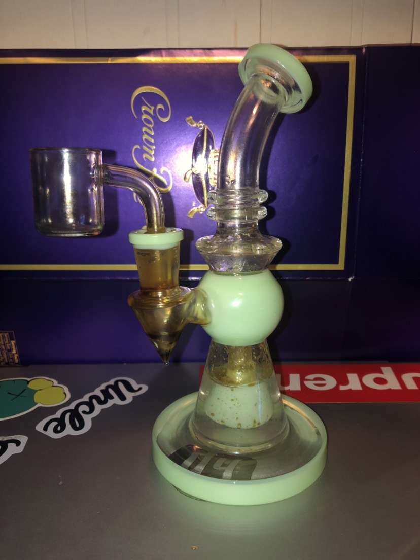 8 Inch Heady Glass Bong Little Beaker Dab Rig Showerhead Perc Water Pipe review 0