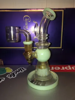 8 Inch Heady Glass Bong Little Beaker Dab Rig Showerhead Perc Water Pipe review Ian Taura