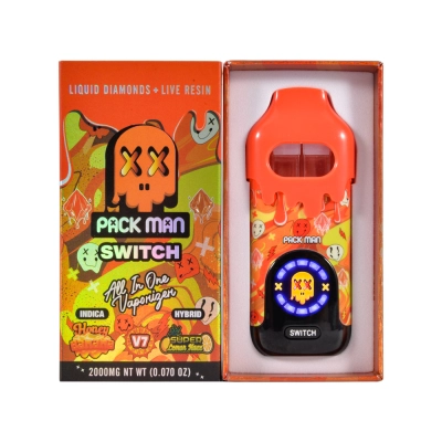 500pcs/case USA Stock Packman V7 2g Empty Disposable Vape Pen Switch 1g+1g With Screen 02