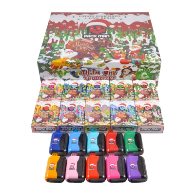 500pcs/case USA Stock Packman 2g Disposable Christmas Edition With Starry Screen 01