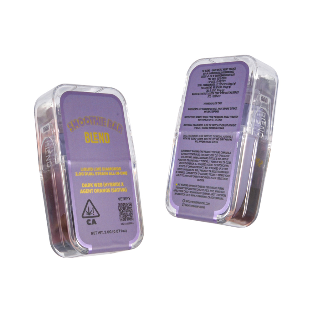 500pcs/case USA Stock Smoothie Bar 2g Dual Tank Disposable Vape Led Screen