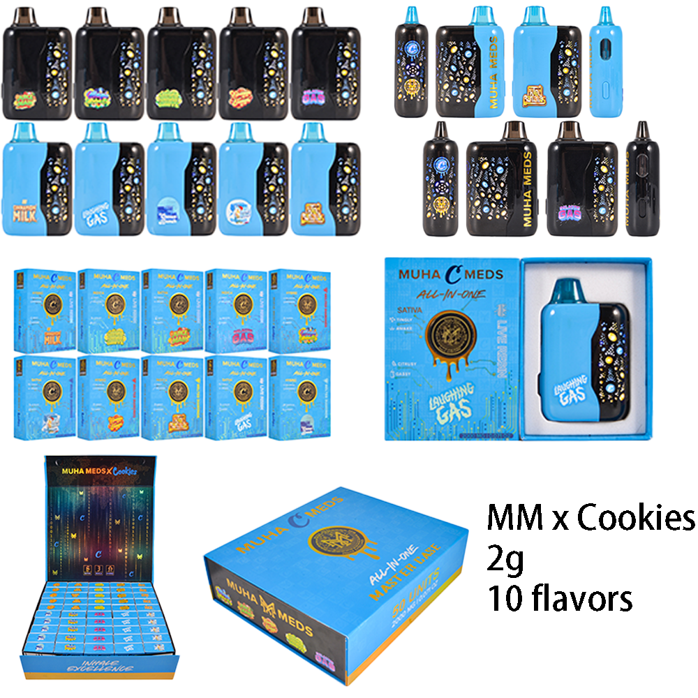 500pcs/case USA Stock Cookies x Muha Meds Disposable 2g With Screen Starry Sky Edition