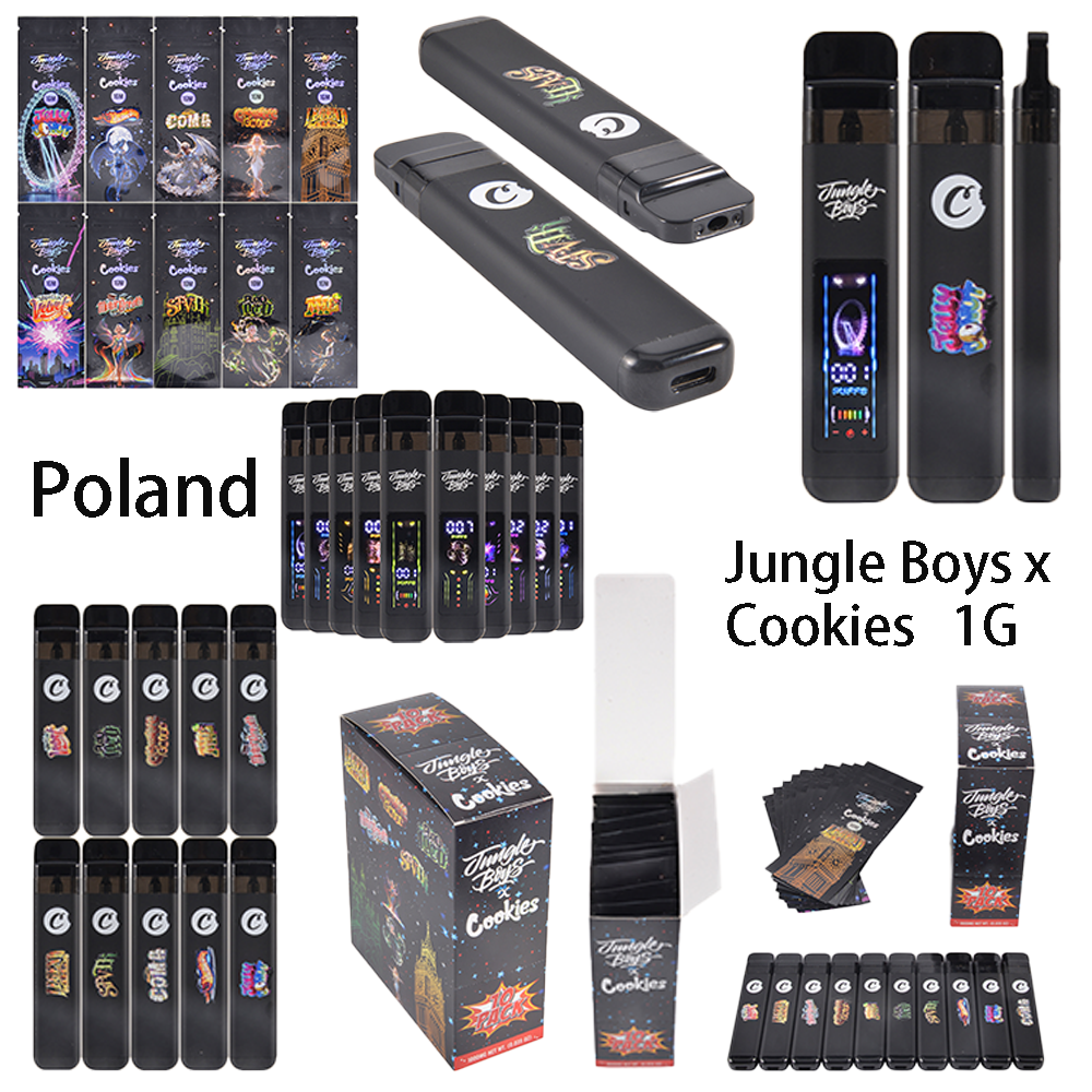 200pcs/case Poland Stock Jungle Boys Cookies Disposable 1g Vape With Screen