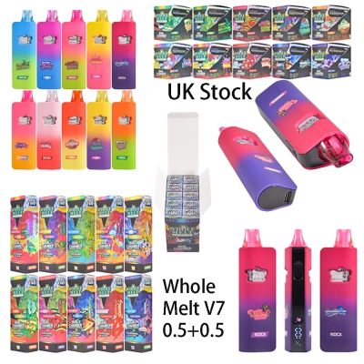 200pcs/case UK Stock Whole Melt V7 1g Dual Chamber  Empty Disposable Vape With Screen 01