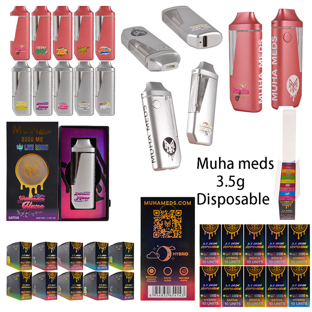 Muha Meds Live Resin Disposable Vape 3.5G  Pink & Grey